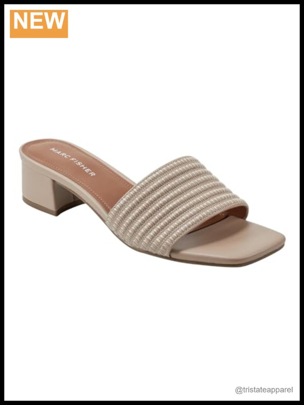 Women's Faux Leather Heeled Sandals Square Toe Slip-On